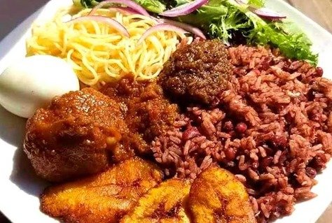 waakye and meat
